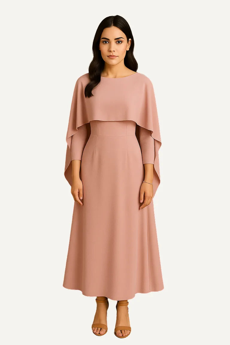 Amina Cape Maxi – Modest Cape Dress by WAROODI – waroodi.com