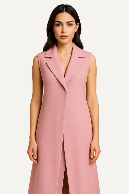 Elise Sleeveless Prestige Coat – Rose Blush